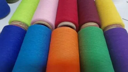 Ne 20s 24s OE Recycled Cotton Polyestesr Yarn for Circular Knitting 